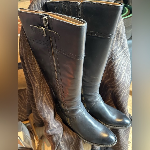 Born Tall Black Leather Boots - Picture 1 of 7